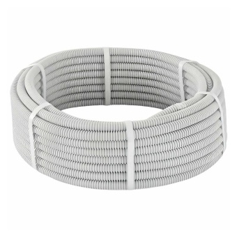 Труба гофрированная ПВХ d25мм с протяжкой сер. (уп.10м) TOKOV ELECTRIC TKE-TG/P-25-C06/10