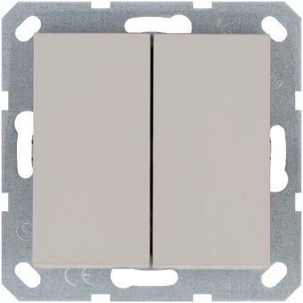 Кнопка 2-кл. 10А IP20 с переключающим контактом механизм тауп Jasmart G3020T