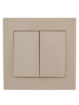 Выключатель 2-кл. СП Rain IP20 крем. LEZARD 703-0303-101