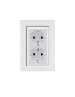 Розетка 2-я Karea RIZZ с заземл. бел. Makel 88001082