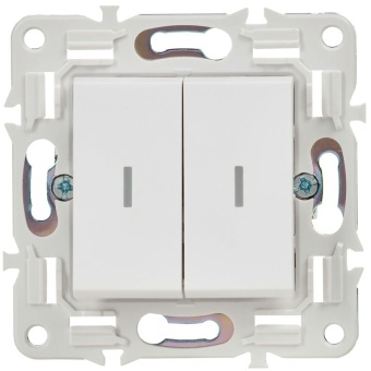 Выключатель 2-кл. SKANDY 10А SK-V09W с индикацией арктич. бел. IEK SK-V20-1-10-K01