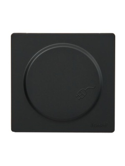 Розетка 1-м ОП LETO с заземл. с крышкой LETO ПБТ черн. бархат LEZARD 752-4200-123B