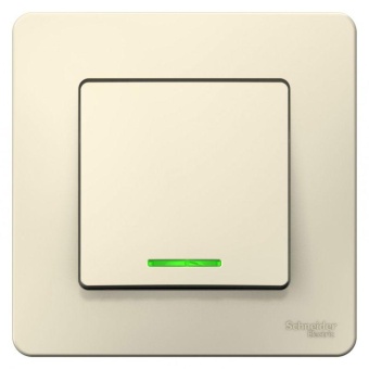 Выключатель 1-кл. СП Blanca 10А IP20 (сх. 1) 250В с подсветкой молочн. SE BLNVS010112