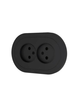 Розетка 2-м СП OSEN без заземл. ПБТ круглая механизм черн. бархат LEZARD 744-4200-128B