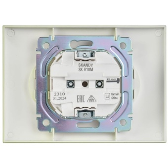 Розетка 2-м SKANDY 10А без заземл. без защ. шторок в сборе SK-R10G мятный IEK SK-R20-10-K06-F