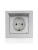 Розетка 1-м СП Vesna с заземл. с крышкой ПБТ механизм платина LEZARD 742-3588-123B