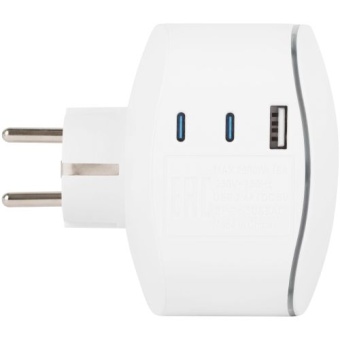 Разветвитель 3-м SP-3e-3USBAC-W + 3 USB A+C с заземл. со шторками 16А бел. Эра Б0069081