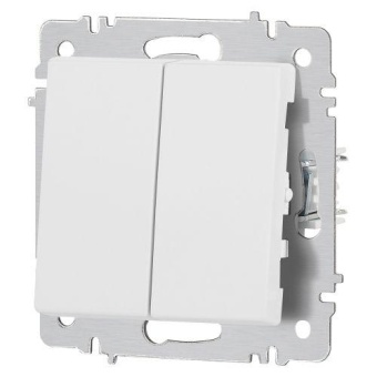 Переключатель 2-кл. СП Accent 6-107-01М 10А IP20 250В AL/CU бел. матов. Intro Б0063556