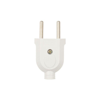 Вилка прямая 6А плоская без заземл. бел. Rexant 11-8946