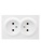 Розетка 2-м ОП LETO без заземл. закрытый корпус ПБТ бел. LEZARD 752-0200-128B