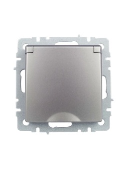 Розетка BRITE РСбш10-3-БрС 16А IP20 с заземл. защ. шторки с крышкой механизм сталь IEK BR-R16-16-K46