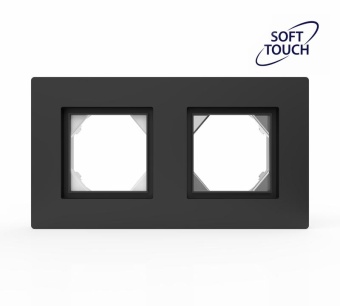 Рамка 2-м Pixel IP44 карбон TOKOV ELECTRIC TKE-PX-RM2-C14-IP44