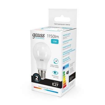 Лампа светодиодная Elementary 12Вт A60 грушевидная 4100К нейтр. бел. E27 1150лм GAUSS 23222