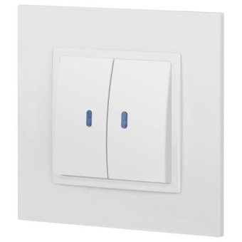 Выключатель 2-кл. СП Elegance 14-1105-01 10А IP20 250В 10AX с подсветкой механизм бел. Эра Б0034237