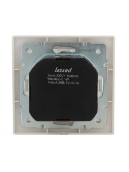 Розетка 1-м СП Mira 16А с заземл. + USB разъем бел. LEZARD 701-0202-181