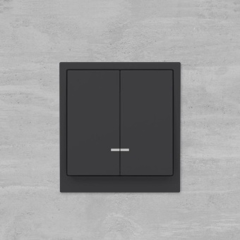 Выключатель 2-кл. KANT с подсветкой черн. уголь DKC 7012134