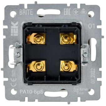 Аудиорозетка 4-м BRITE РА10-БрБ механизм бел. IEK BR-S40-K01