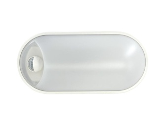 Светильник светодиодный WP 15 C 12W OP 840 W10L22 WH MDM 220х106х60мм 12Вт 4000К IP65 ЖКХ овал. пылевлагозащ. с датчиком движения бел. Русский Свет 15071524500