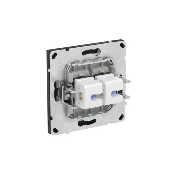 Розетка компьютерная 2-м KANT RJ45 кат.6A без шторки черн. уголь DKC 7012674