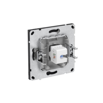 Розетка компьютерная 1-м KANT RJ45 кат.5E без шторки черн. уголь DKC 7012663