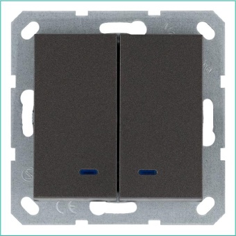 Выключатель 2-кл. 10А IP20 с подсветкой механизм мокко Jasmart G3023NZ