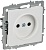 Розетка BRITE РС10-1-0-БрАБ 10А без заземл. без защ. шторок механизм арктич. бел. IEK BR-R10-10-K91