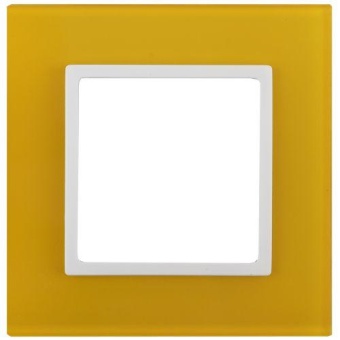 Рамка 1-м 14-5101-21 стекло Elegance желт.+бел. ЭРА Б0034476