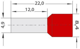 Наконечник штыревой втулочный изолир. (НШВИ F-12мм) 10кв.мм (СЕ100012red) красн. REXANT 08-0831