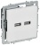 Розетка BRITE РЮ10-1-БрАБ USB A+A 3.1А механизм арктич. бел. IEK BR-U21-D31-K91