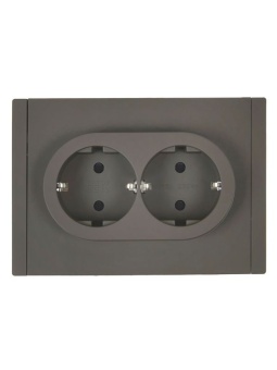 Розетка 2-м СП FORTE&PIANO FP323 16А с заземл. защ. шторки безвинт. крепл. сер. IEK FP-R24-16-1-K03