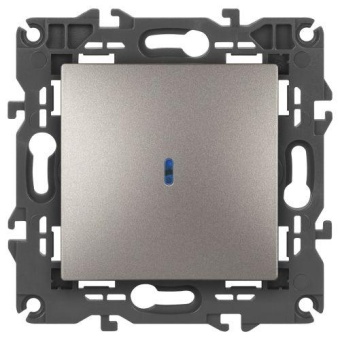 Выключатель Elegance 14-1102-16 250В 10АХ с подсветкой титан Эра Б0065785
