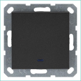 Выключатель 1-кл. 10А IP20 с подсветкой механизм антрацит Jasmart G3011NB
