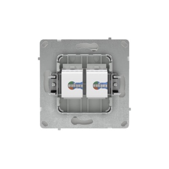 Розетка компьютерная 2-м KANT RJ45 кат.6A без шторки бел. магнолия DKC 7000674