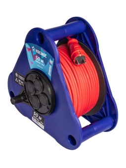 Удлинитель на треугольной катушке 4х50м 16А IP44 УКП 3500Вт КГ 2х2.5 КОСМОС YKTK50m-4g(2.5)KG-IP