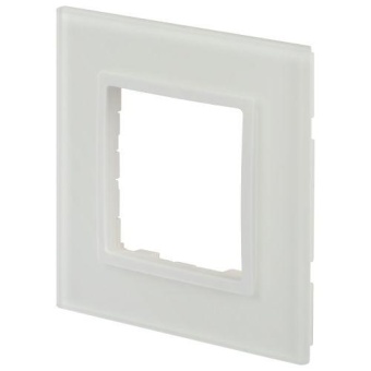 Рамка 1-м Elegance 14-5101-01М для розеток и выключателей стекло матов. бел. Эра Б0065832