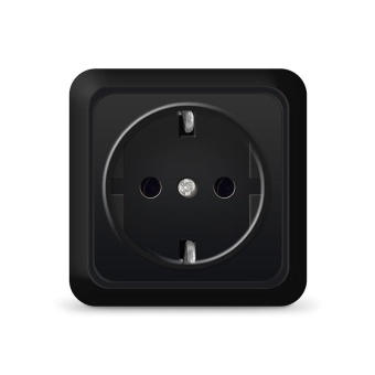 Розетка 1-м ОП Олимп 16А IP20 с заземл. черн. Universal 2227