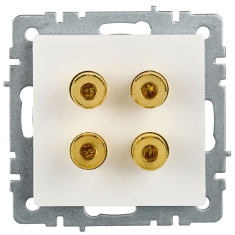 Аудиорозетка 4-м BRITE РА10-БрБ механизм бел. IEK BR-S40-K01