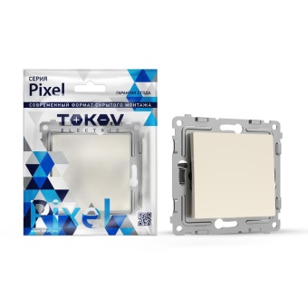 Переключатель перекрестный 1-кл. СП Pixel IP20 механизм беж. TOKOV ELECTRIC TKE-PX-P1R-C02