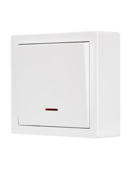 Выключатель 1-кл. ОП LETO с индикацией бел. LEZARD 752-0200-111