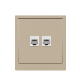 Розетка компьютерная 2-м KANT RJ45 кат.5E без шторки ванильн. марципан DKC 7015664