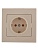 Розетка 1-м СП Rain с заземл. защ. шторки с заземл. керамика крем. LEZARD 703-0303-124