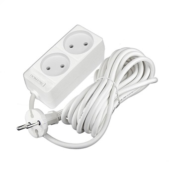 Удлинитель 2х7м без заземл. 10А IP20 2.2кВт ПВС 2х1 бел. DOMTOK 2348