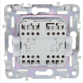Выключатель проходной 2-кл. SKANDY 10А SK-V10G с индикацией графит IEK SK-V22-1-10-K53