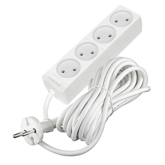 Удлинитель 4х7м без заземл. 10А IP20 2.2кВт ПВС 2х1 бел. DOMTOK 2358