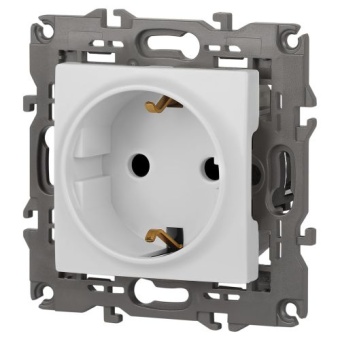 Розетка Elegance 14-2102-01М 16А 250В 2P+E Schuko защ. шторки матов. бел. Эра Б0065804