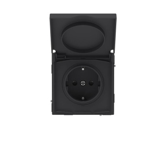 Розетка силовая KANT IP44 2P+E защ. шторки с крышкой черн. уголь DKC 7012013