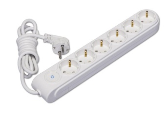 Удлинитель 6х2м с заземл. 16А IP20 ПВС 3х1.5 с выкл. защ. шторки Makel N6310034
