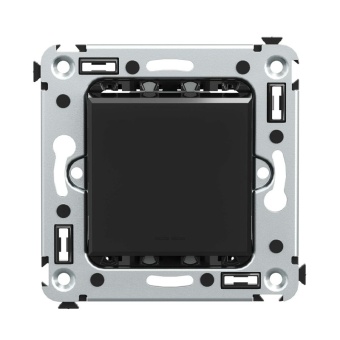 Переключатель 1-кл. 2мод. СП Avanti "Черный квадрат" 16А IP20 черн. DKC 4402113