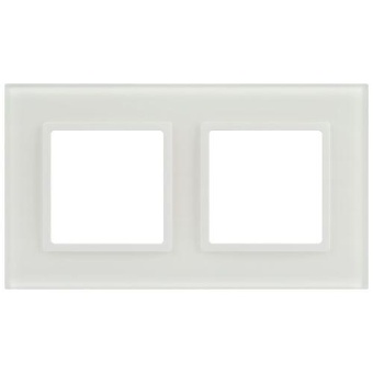Рамка 2-м Elegance 14-5102-01М для розеток и выключателей стекло матов. бел. Эра Б0065834