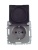 Розетка BRITE РСбш10-3-БрС 16А IP20 с заземл. защ. шторки с крышкой механизм сталь IEK BR-R16-16-K46